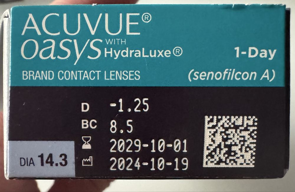 Soczewki kontakowe jednodniowe Acuvue oasys