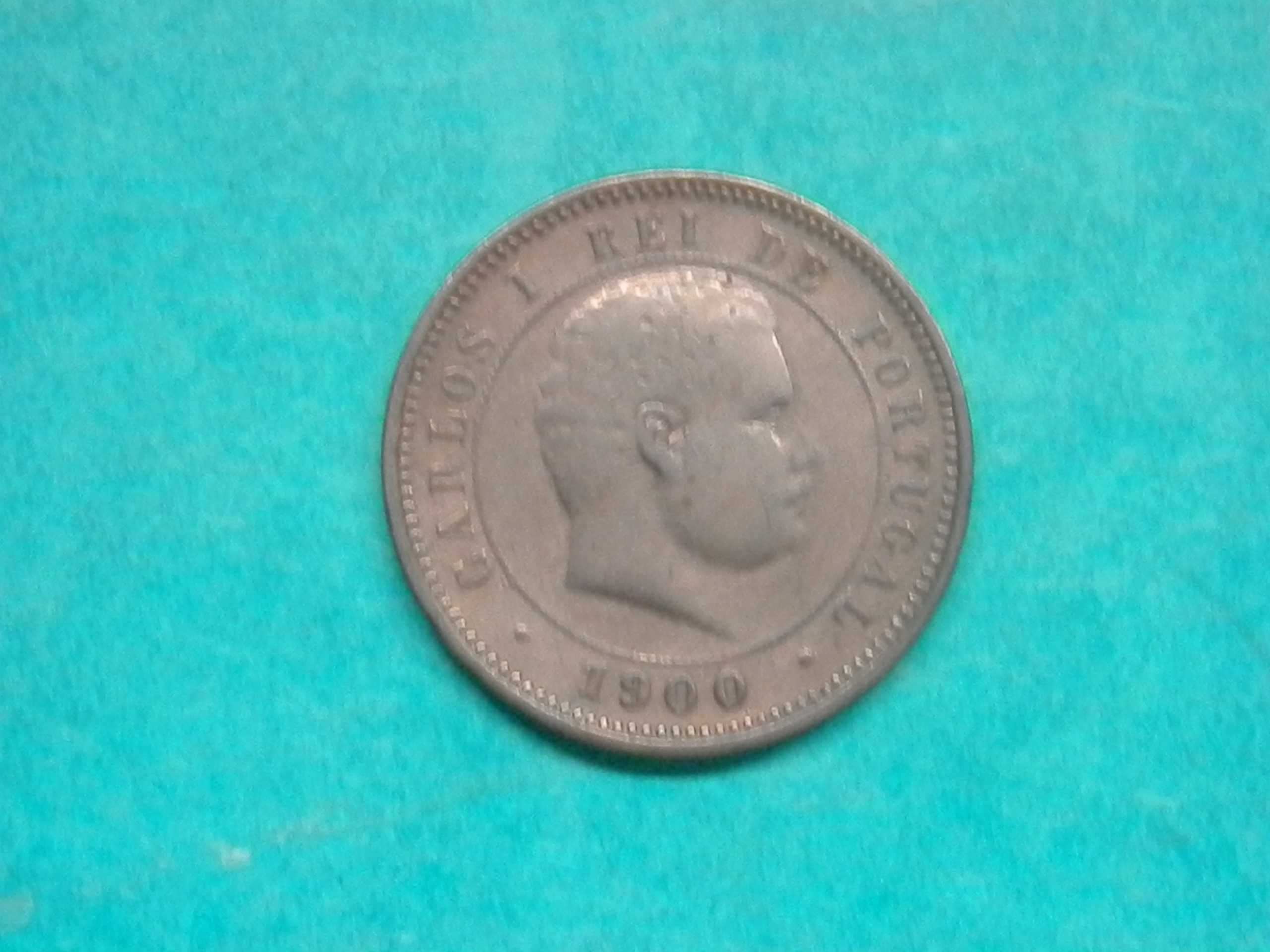 972 - Carlos I: 5 réis 1900 bronze, por 12,00