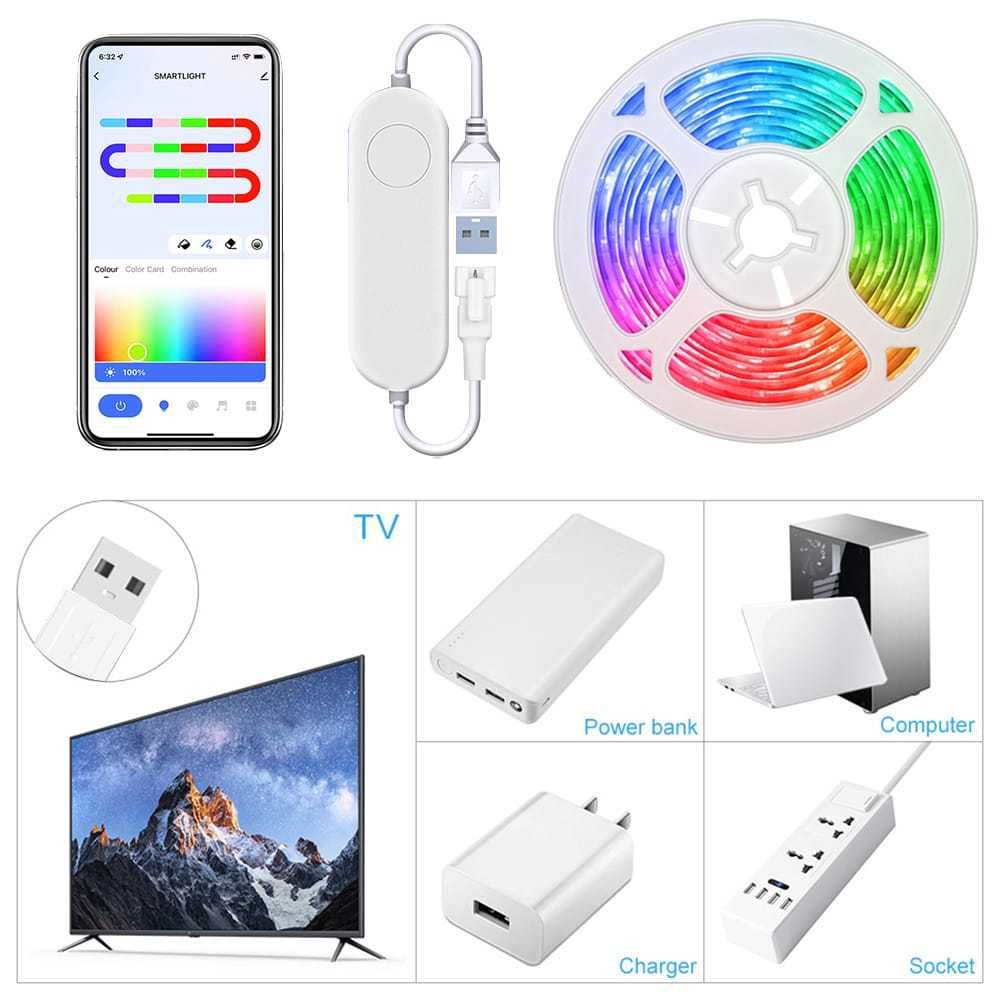 Tuya WiFi Taśma LED RGBIC 5m
