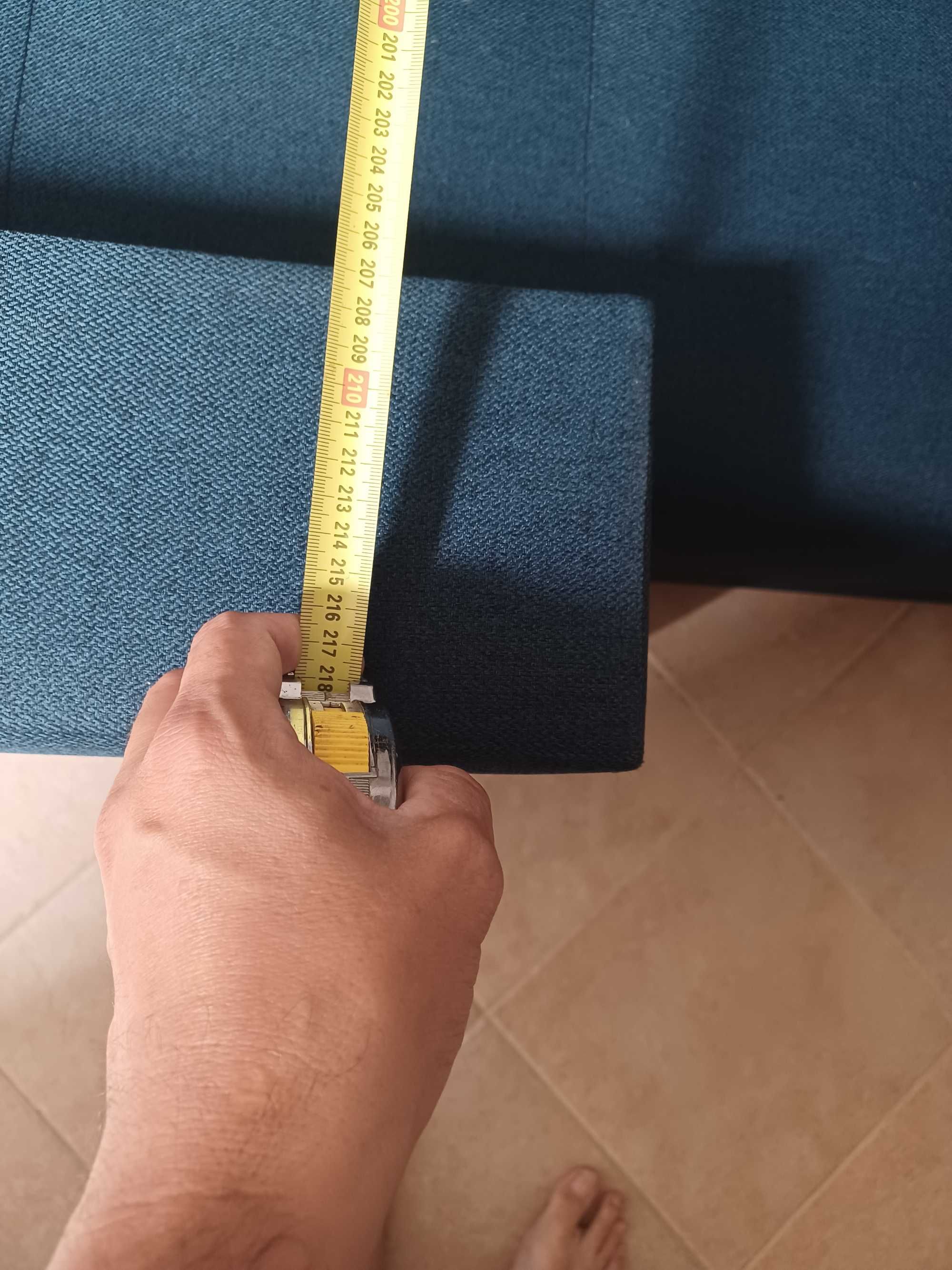 Sofá-cama Chaise Long Azul-Escuro – Bom Estado – Oportunidade!