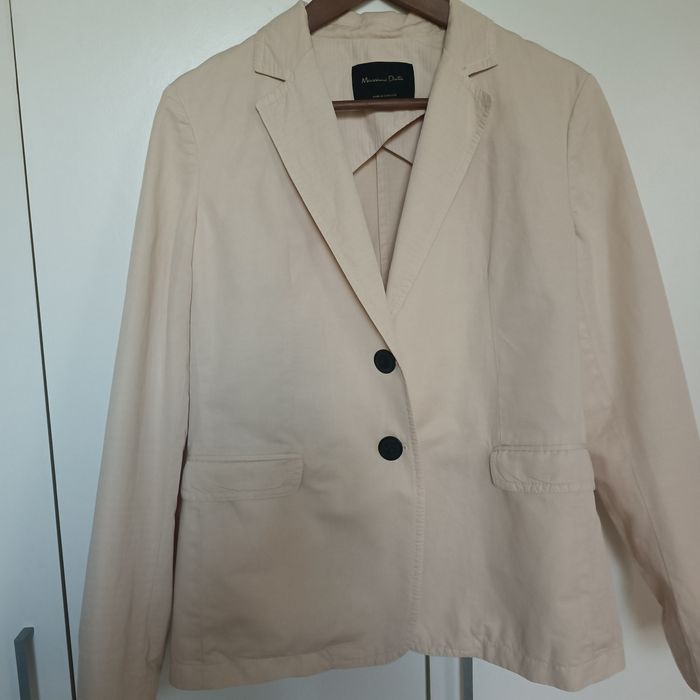 Marynarka, żakiet kremowy jednorzędowy rozm 42, Massimo Dutti