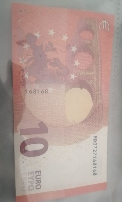 Nota de 10€ N° repetido (168168)