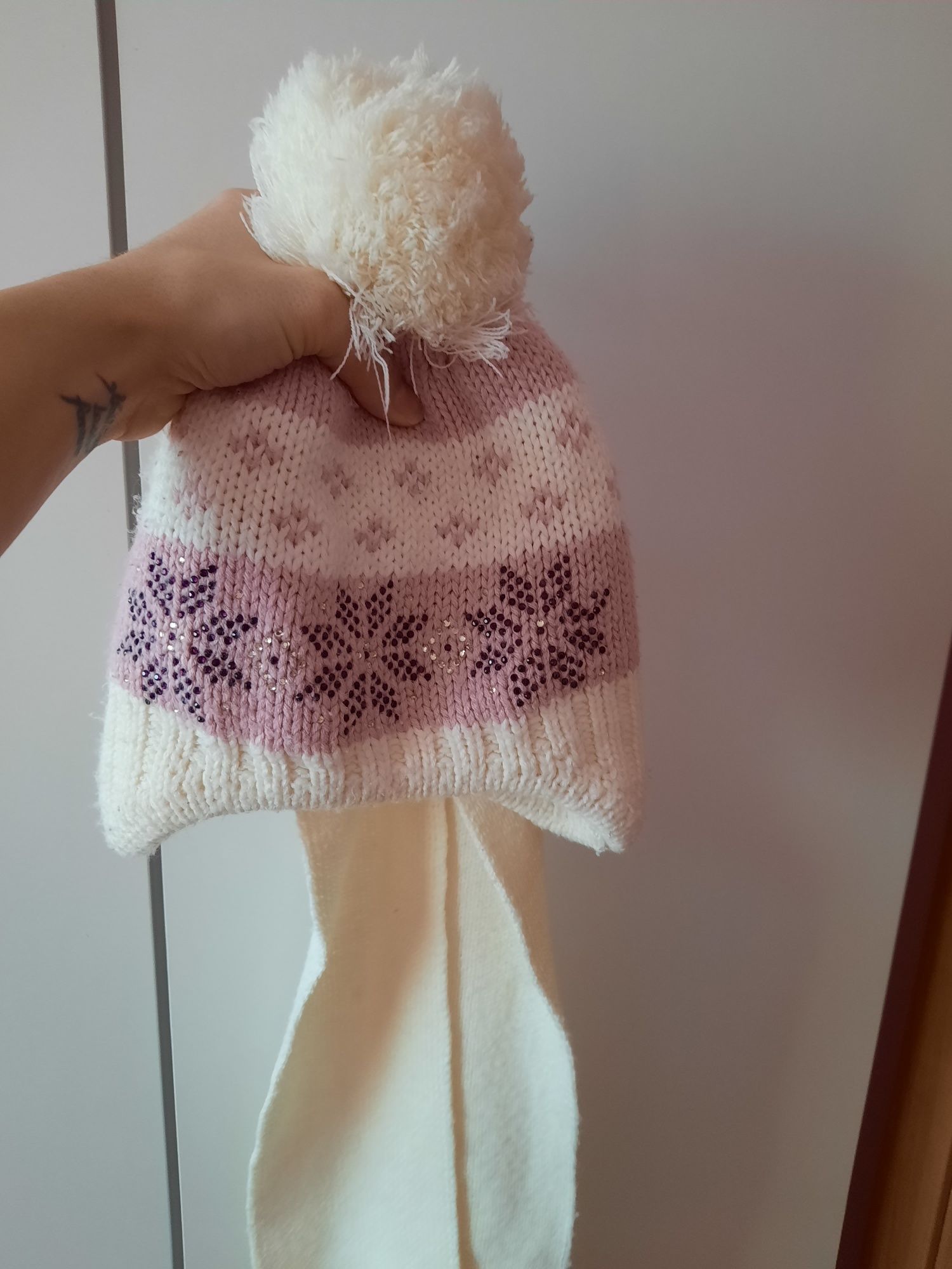 Kompet zimowy czapka uszatka szalik