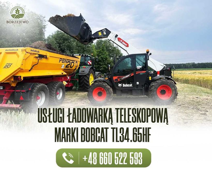 Usługi ładowarką teleskopową marki BobCat TL34.65HF