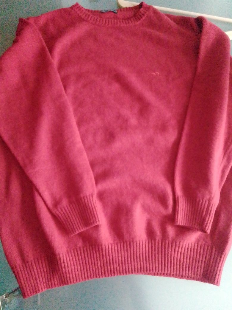 Camisola Vermelha XL de malha 80% de lã da marca Nautical Nova