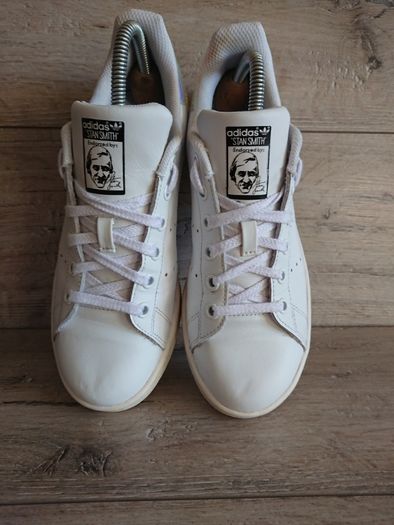 Белые кроссовки Адидас Adidas Stan Smith 38 2/3 р 24,5 см кожа зеркаль