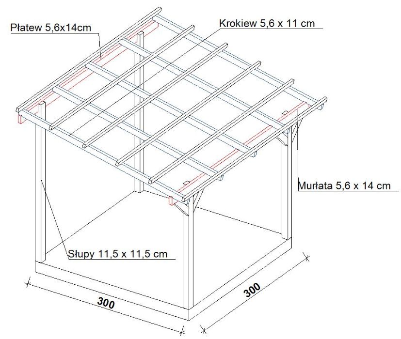 Drewniane zadaszenie tarasu, pergola, taras, zabudowa, poliwęglan