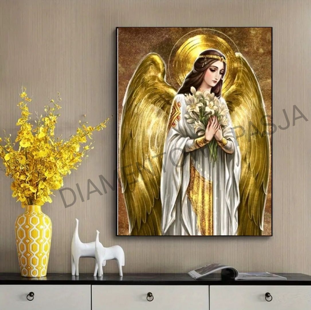 Haft diamentowy ANIOŁ STRÓŻ mozaika diamentowa Diamond painting do WYK