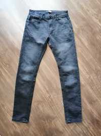 ciemno szare spodnie jeans slim elastyczne 28/30  House denim