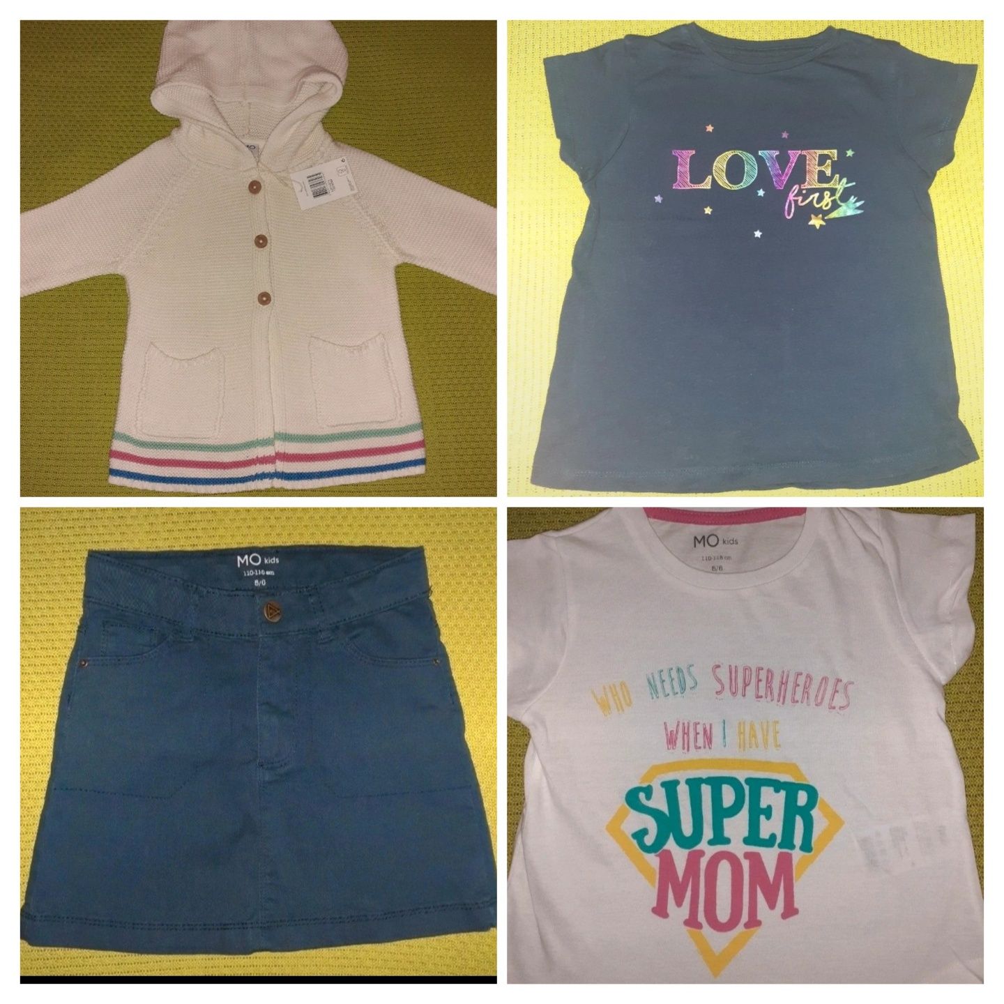 NOVO! Camisola, casacos, calções, vestidos, pijamas5-6anos