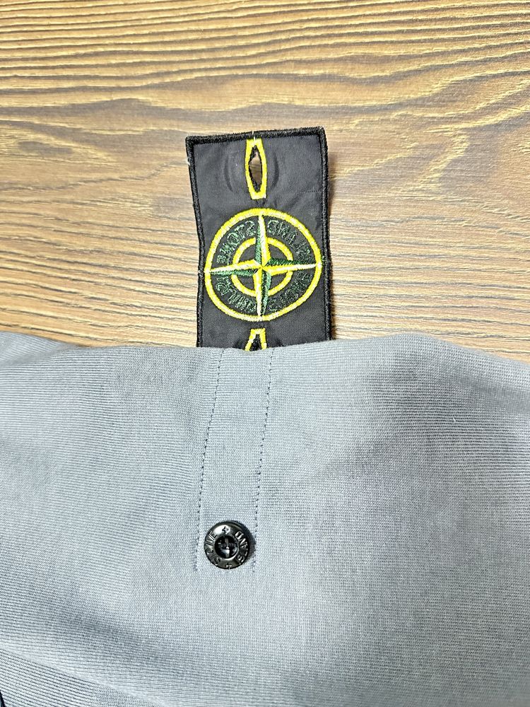 Кофта Stone Island gauzed cotton jersey garment dyed blue