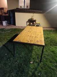 Sprzedam stol ogrodowy duży loft drewno stal