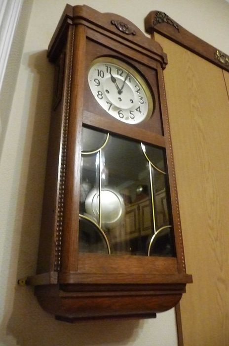 Piękny, duży zegar kwadransowy Junghans, sprawny,antyk, po renowacji