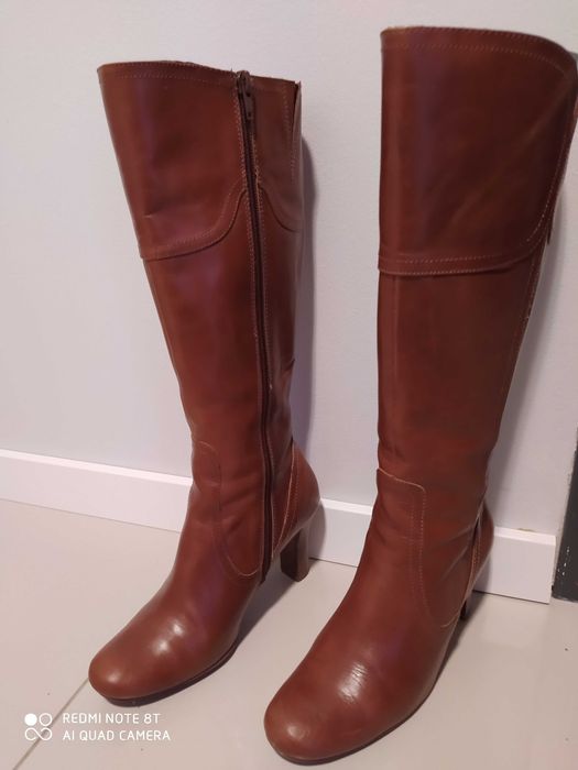 Kozaki z rudej skóry rozmiar 36