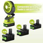 Przenośny Wentylator z Lampą LED – Do Akumulatorów Ryobi 18V