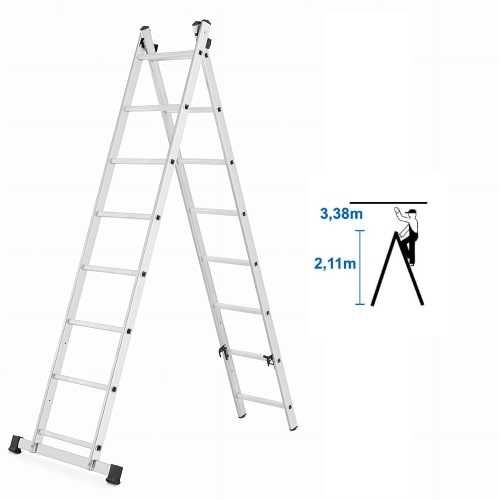 RUSZTOWANIE aluminiowe 2x8 do pracy na SCHODACH - uniwersalne 3w1