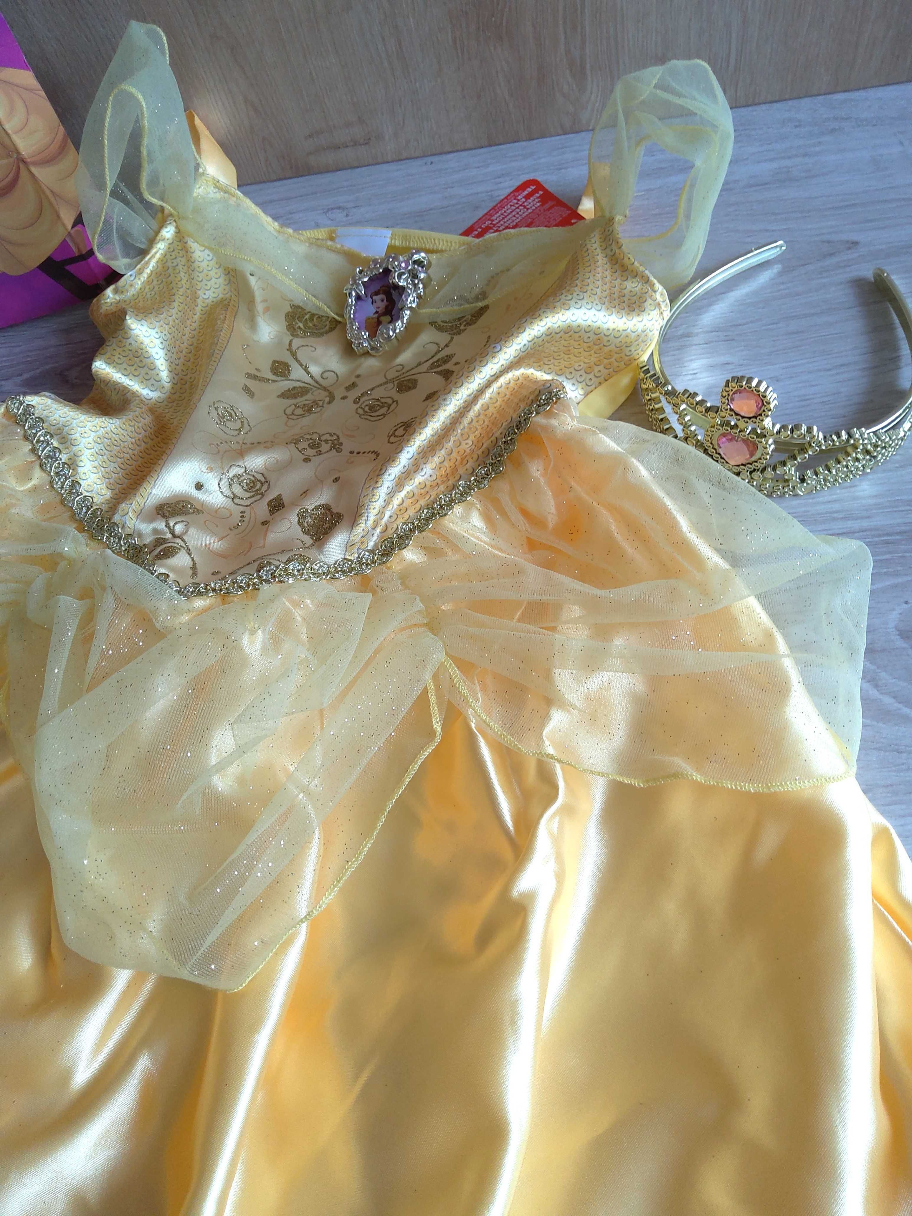Sukienka strój przebranie księżniczka Bella Disney Princess 5-6 lat
