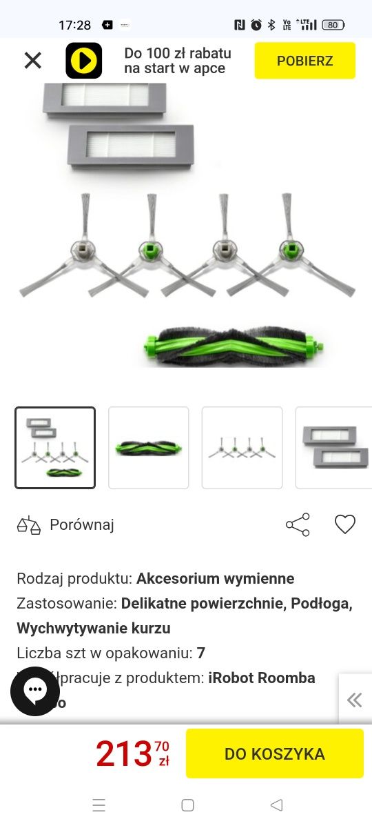 Robot sprzątający IROBOT Roomba Combo j7+ z zestawem elementów wymieny
