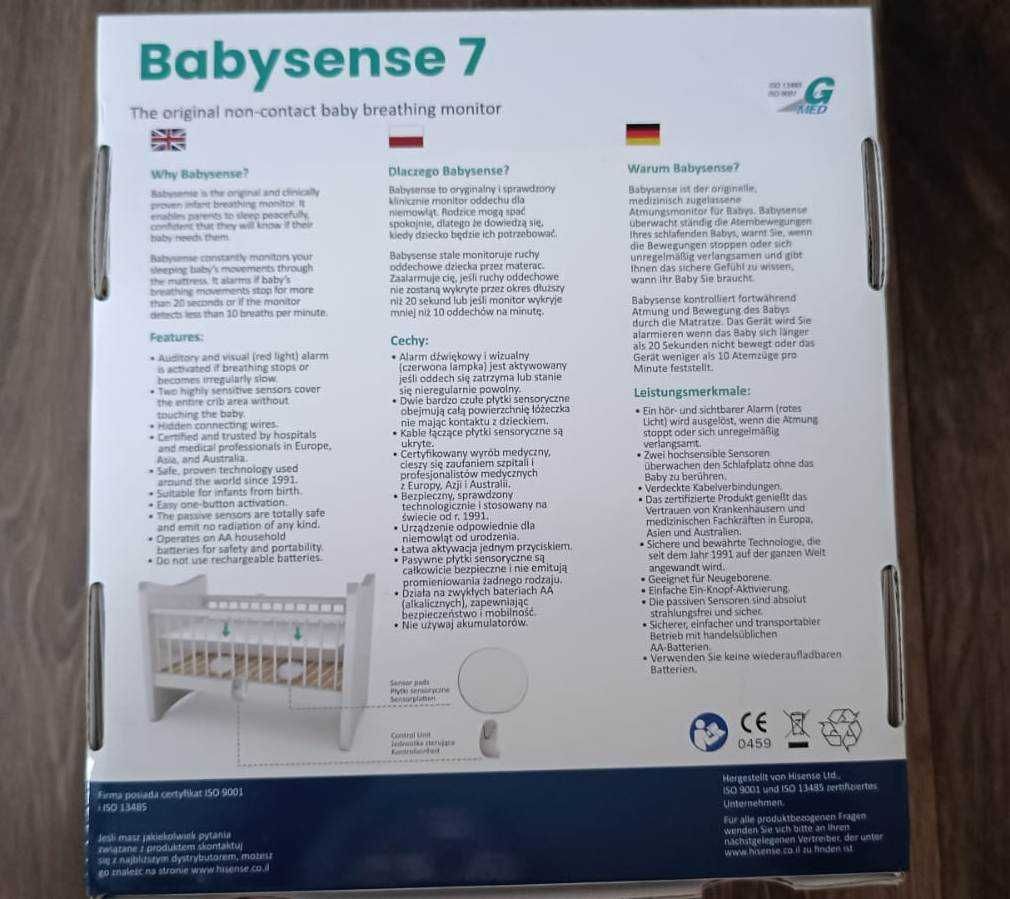 BabySense 7 - monitor oddechu dla niemowląt, jak nowy