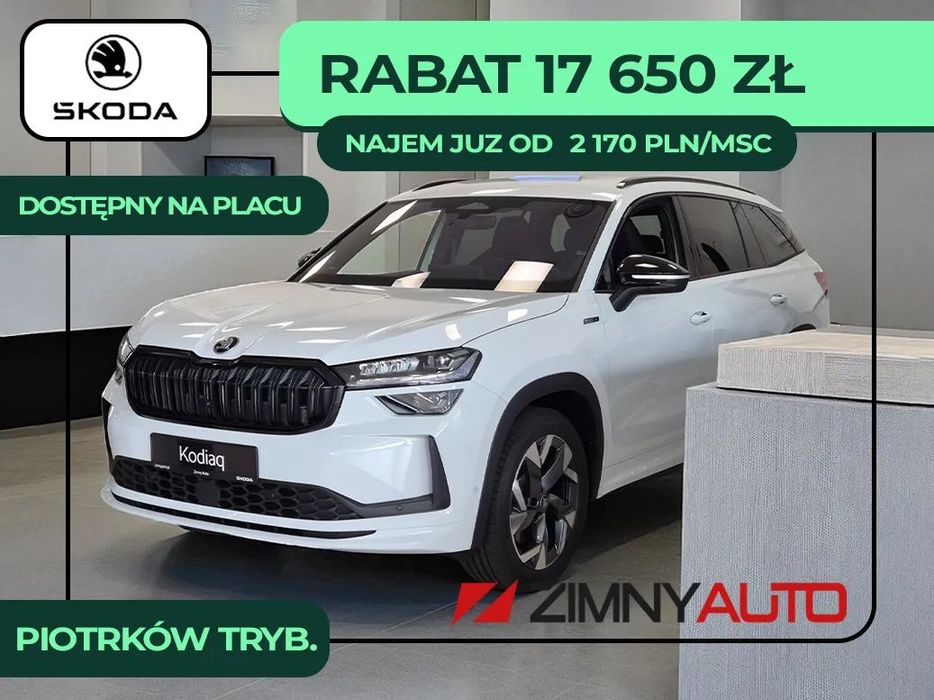 Skoda Kodiaq Rabat: -17 650 PLN hak/p.asystentów/radio13/p.winter/p.Convenience