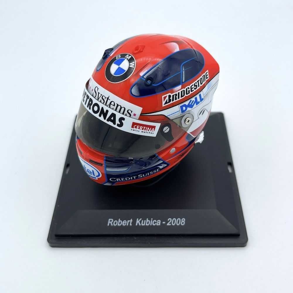 Hełm, kask 1:5 Spark R. Kubica BMW Sauber F1 2008 model 1:18