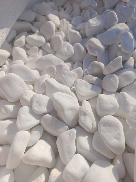 Kamień otoczak grecki THASSOS Premium biały 1-3, 3-6 cm 25kg