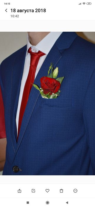 Продам костюм в клеточку синий