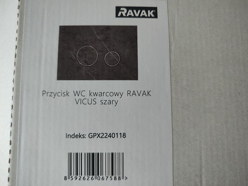 Przycisk WC kwarcowy Ravak Vicus szary