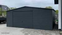 Garaż blaszany 6x6, 6x5.80 grafit antracyt konstrukcja ocynk
