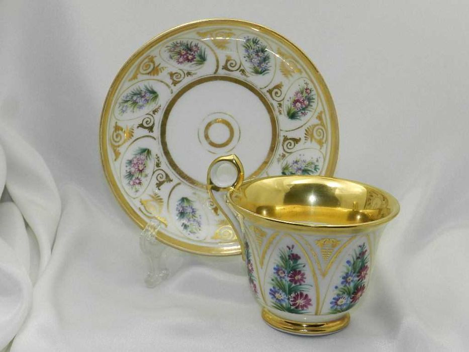 Kolekcjonerska wiekowa ręcznie malowana filiżanka  Francja XIXw.