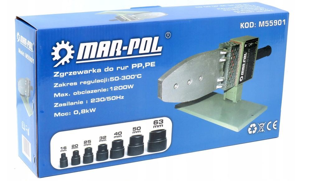 Zgrzewarka Do Zgrzewania Rur Pp Pcv 1200W 16-63Mm