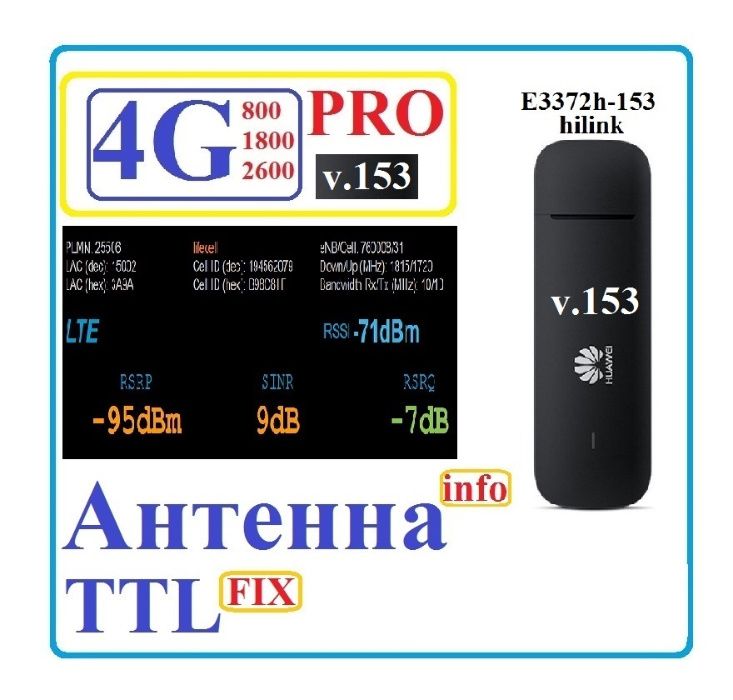 Модем 4g 3g huawei e3372h-153 hilink совместим роутер Asus Tp link