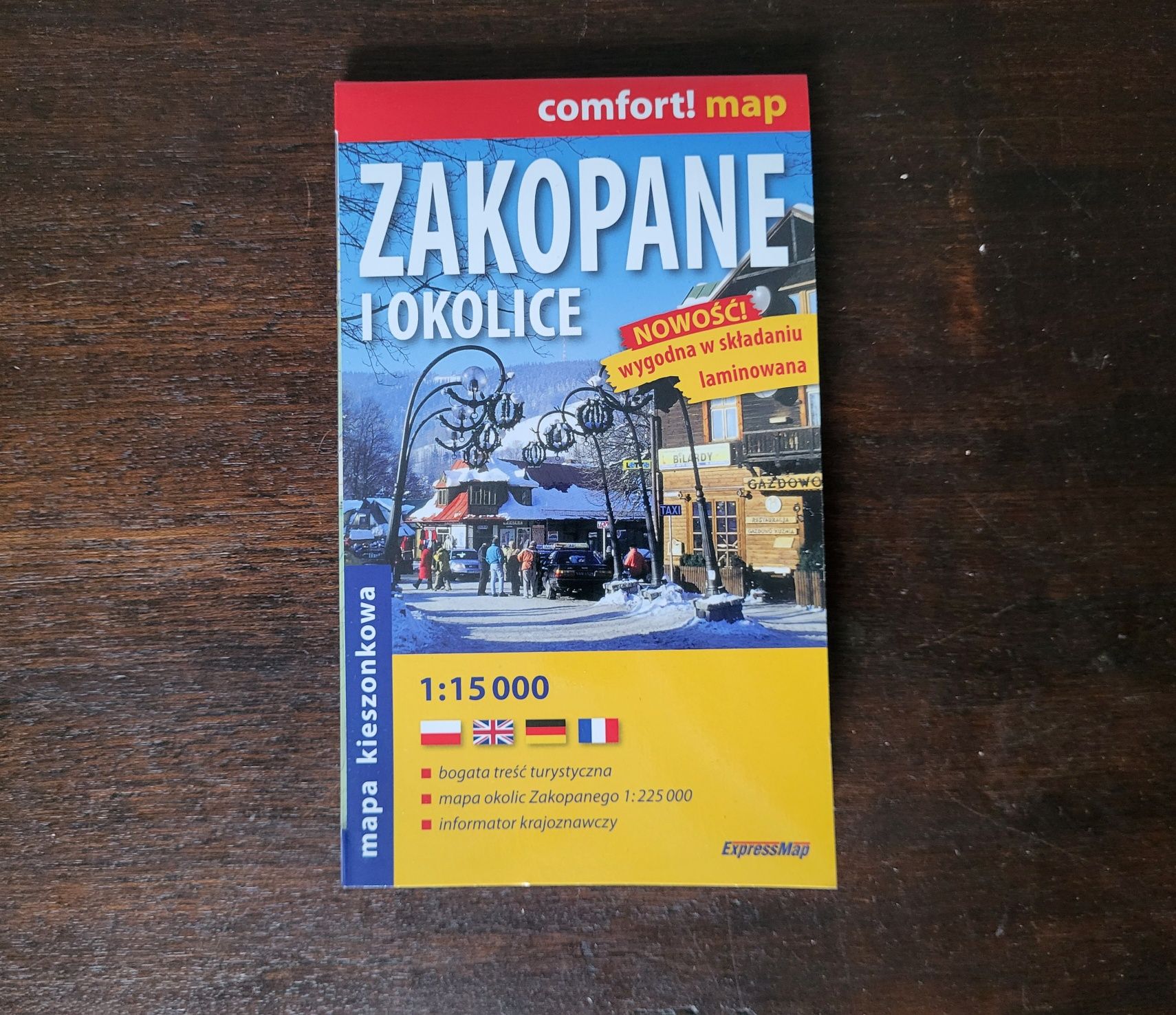 Mapa Zakopane i okolice laminowana kieszonkowa. Comfort map