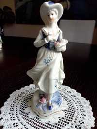 Vintage porcelanowa figurka, dama, kobieta, pani