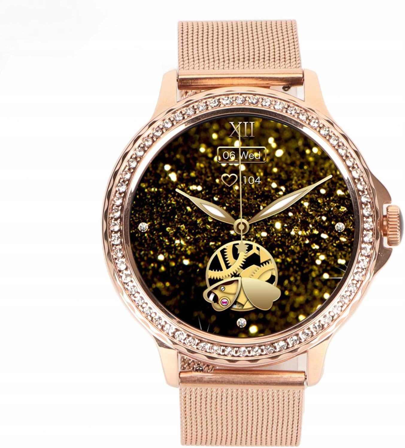 SmartWatch BCCloud NX19 GOLD inteligentny zegarek dla kobiet, dwie opa