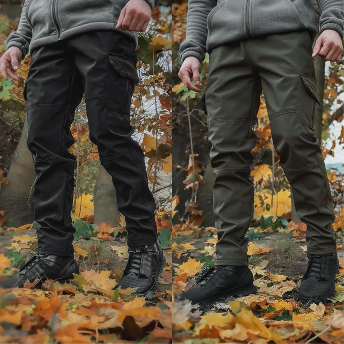 Теплі карго штани Rextim Softshell Hi-Tech на флісі олива,чорні,хакі,