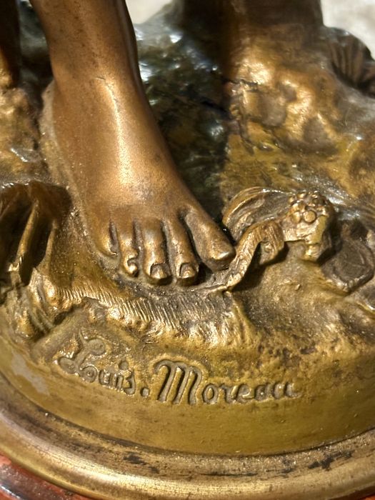 Wyjątkowa Duża Rzeźba Figura Nimfa Leśna Louis Moreau Francja XIX wiek