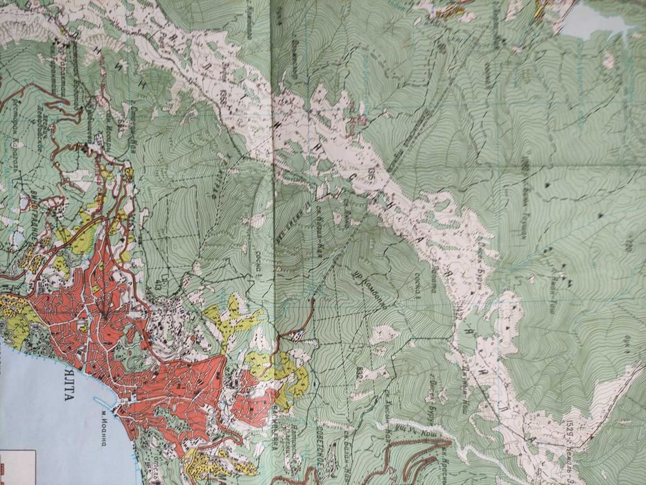 Туристическая топографическая карта Крым