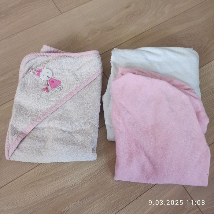 2 x prześcieradło do łóżeczka, na materac 120x60, ręcznik kąpielowy