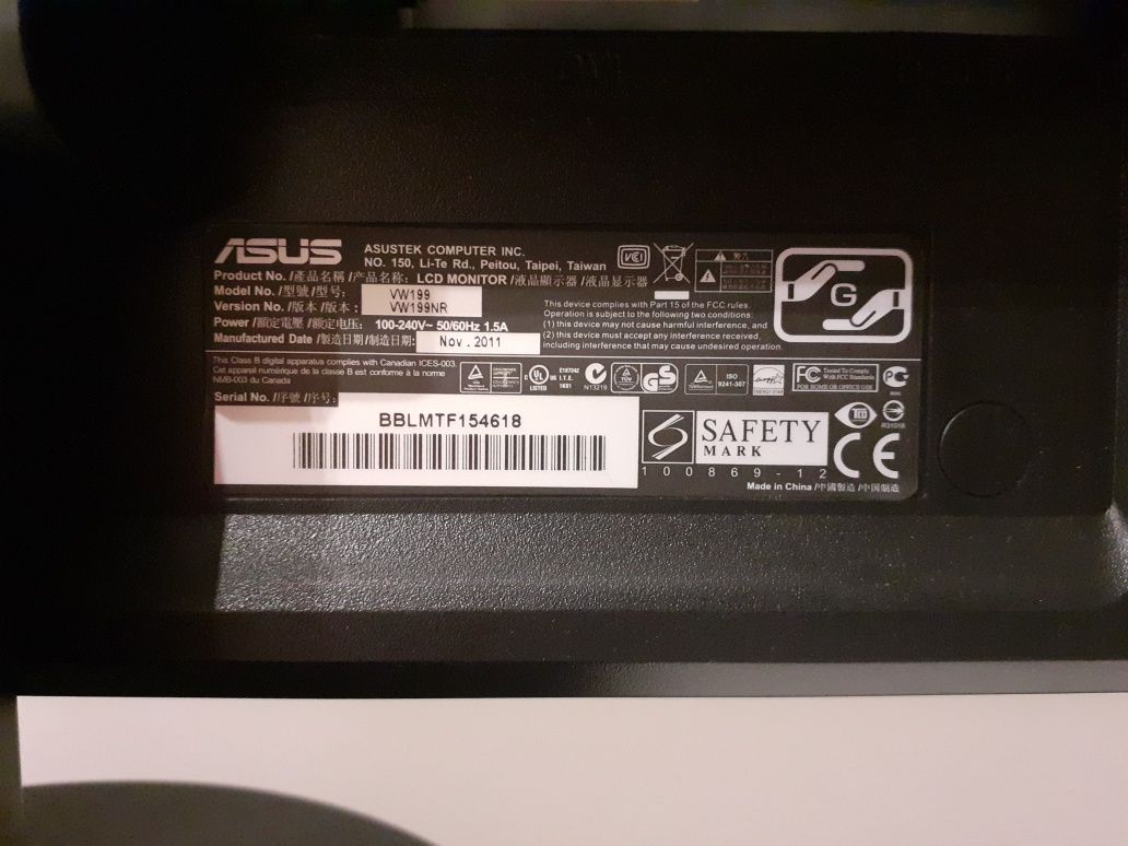 Monitor Asus VM 199