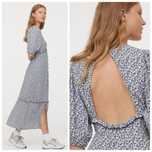 H&M 44r długa sukienka maxi w kwiaty kwiatuszki baloniasty rękaw