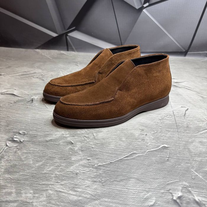 Черевики Зимові Замшеві коричневі LORO PIANA Coffee! Замша + БАйКА!