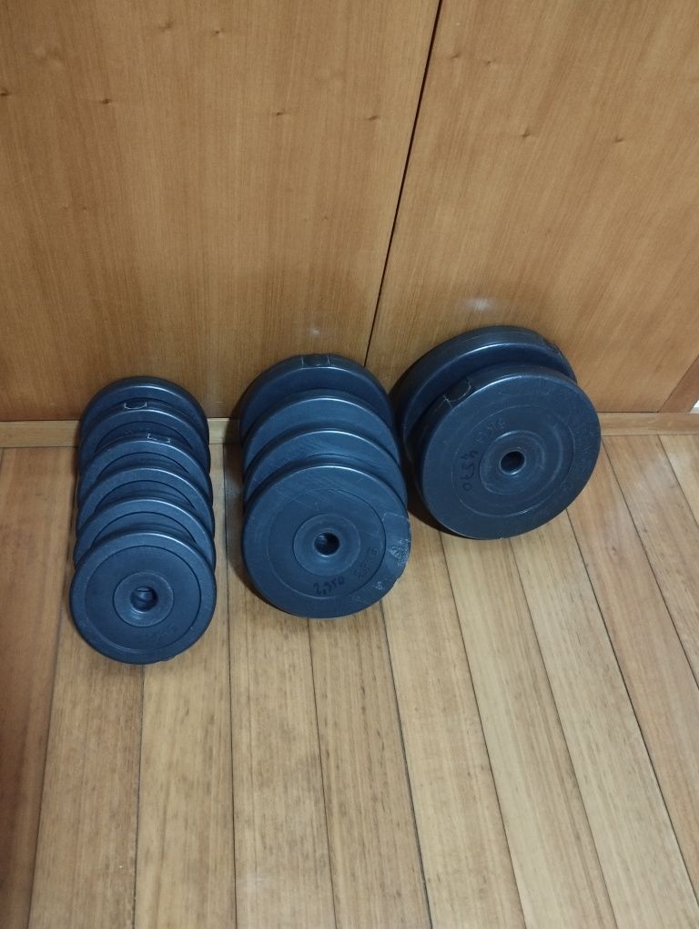 Conjunto musculação - Barra e halteres