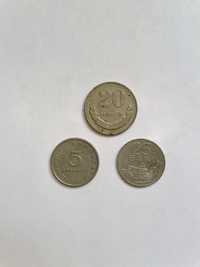 Монеты 20 Менге, 5 Драхм, 25 Bani