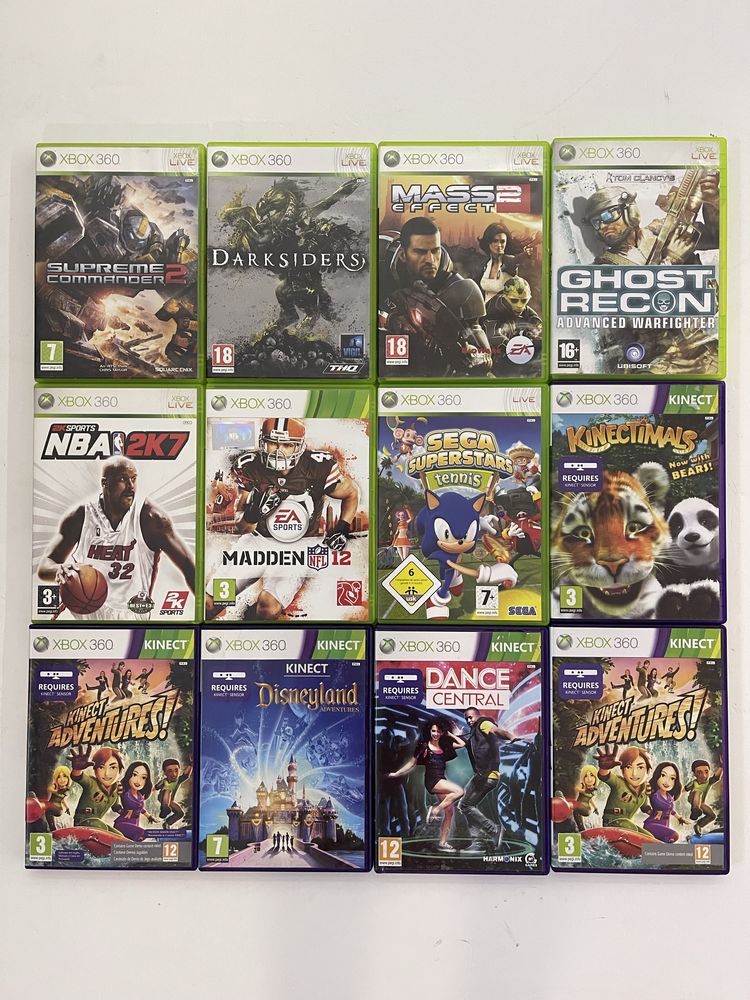 Xbox 360 оригинальный диск Mass Effect 2, Darksiders, NBA, sonic б/у