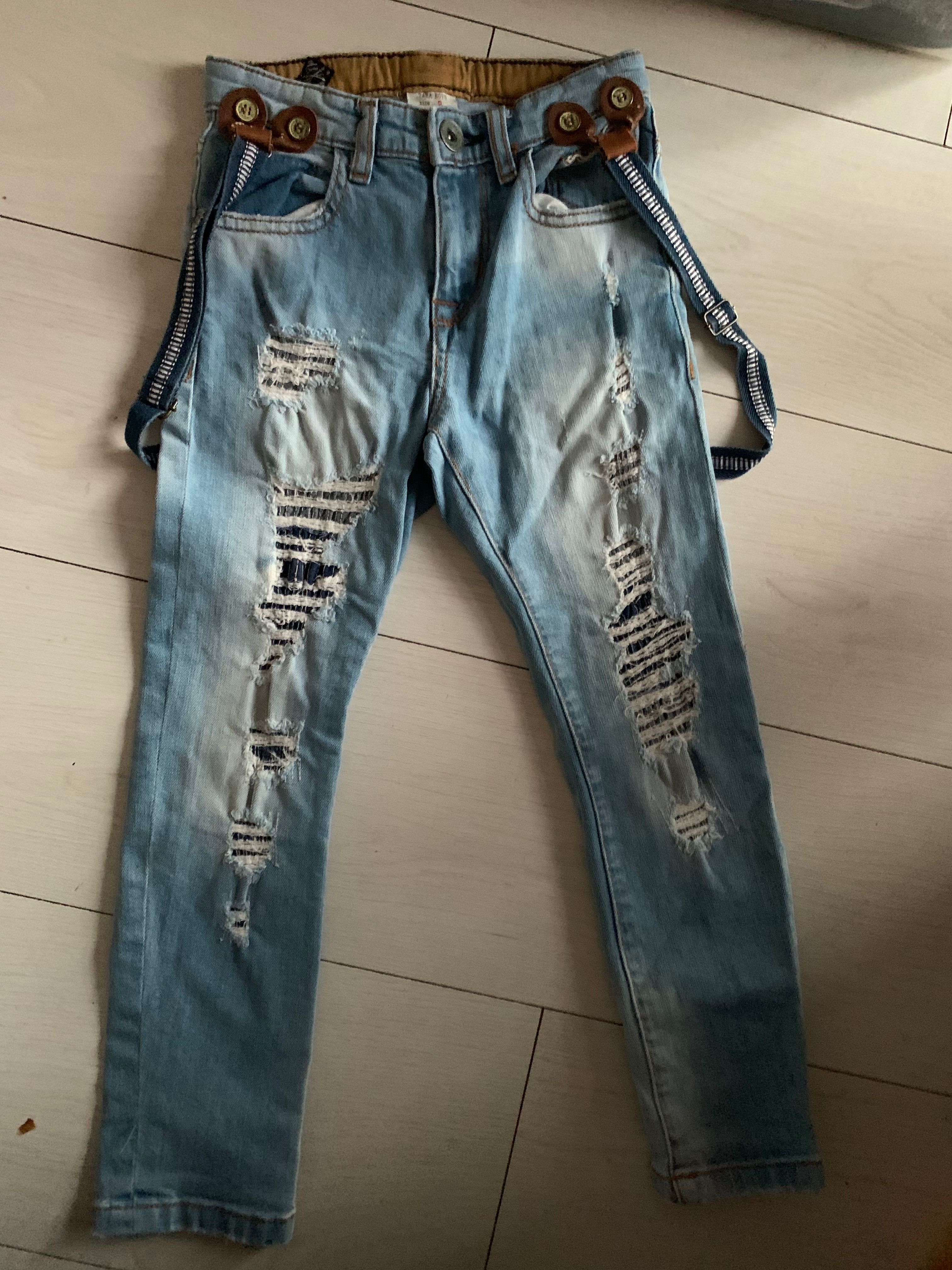 Spodnie chlopiece z szelkami Zara r 116