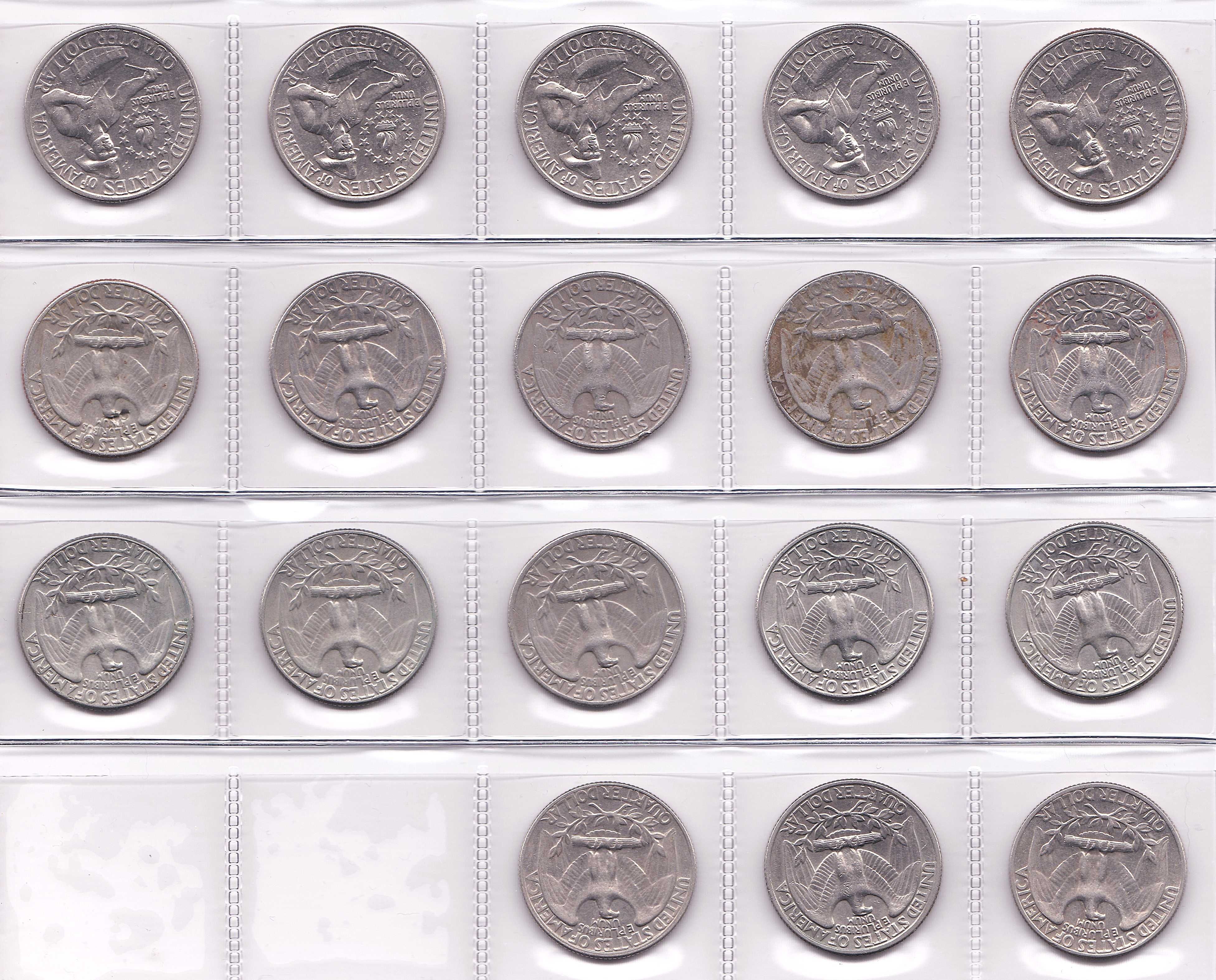 18 Moedas USA Quarter Dollar