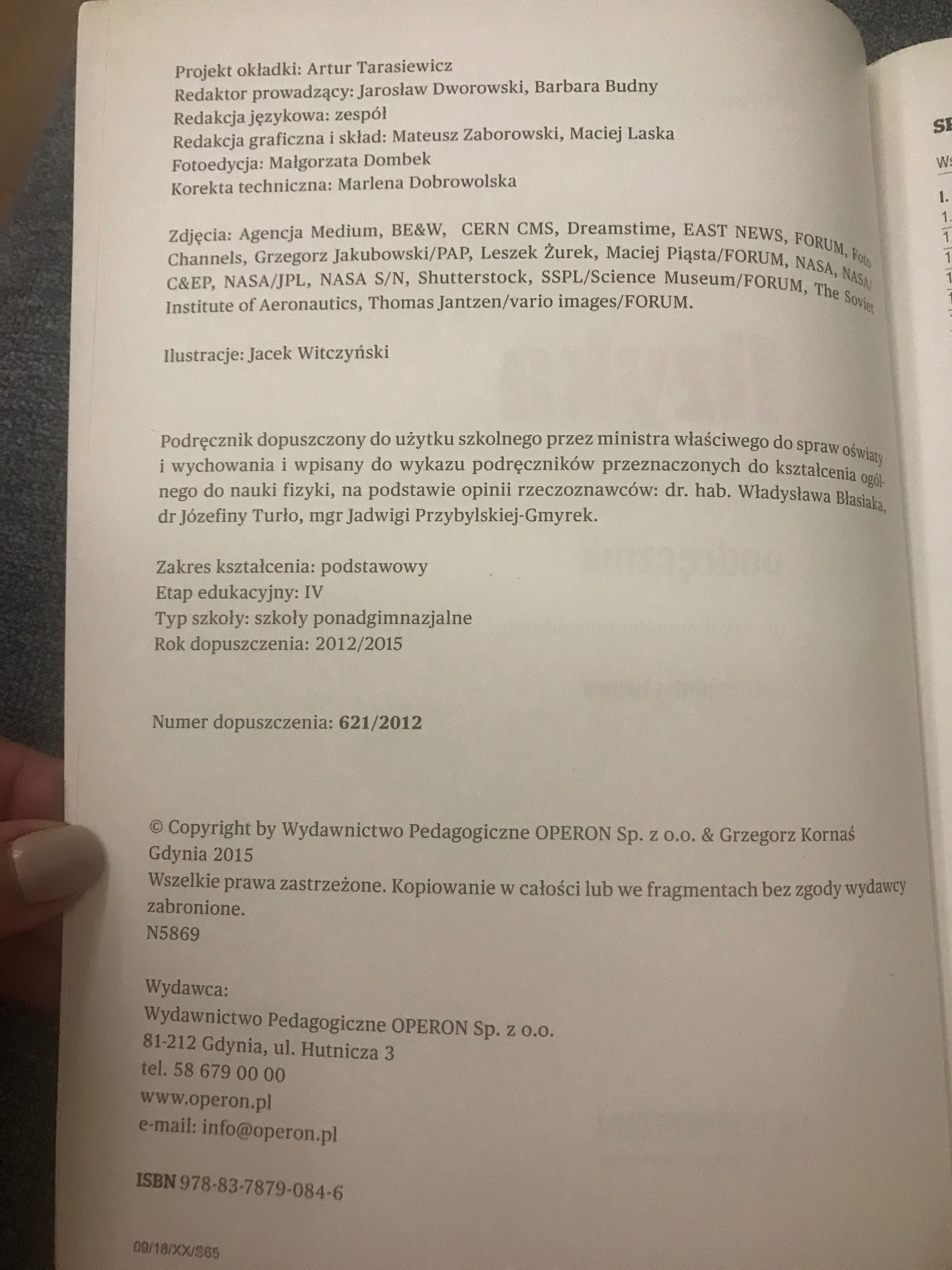 Fizyka podręcznik Odkrywamy na nowo Operon