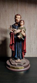 Estatueta S José em marfinite-Louças Falcão;Bom estado;22 cm