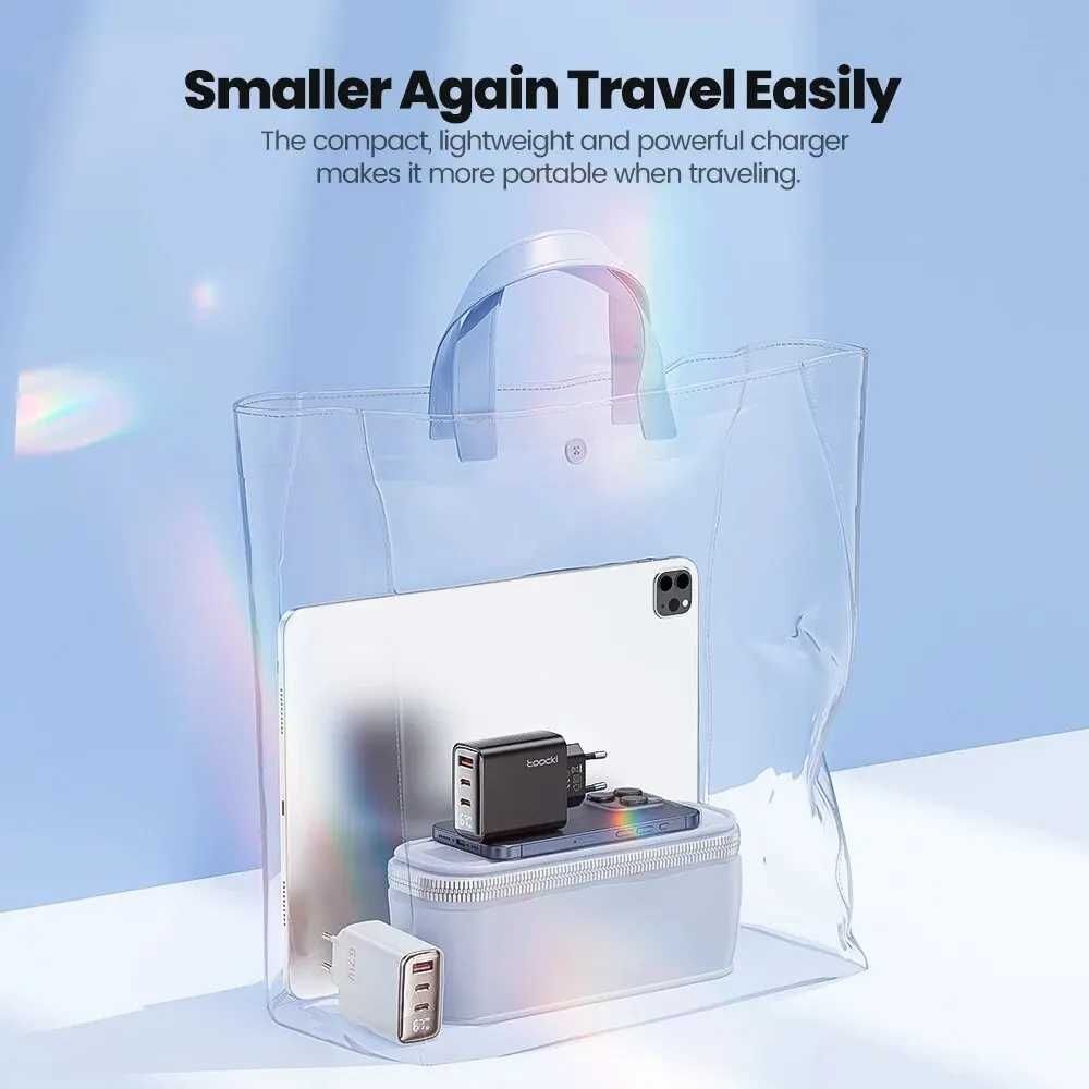 Зарядний пристрій Toocki 67W GaN USB C, PPS PD QC4.0, з дисплеєм